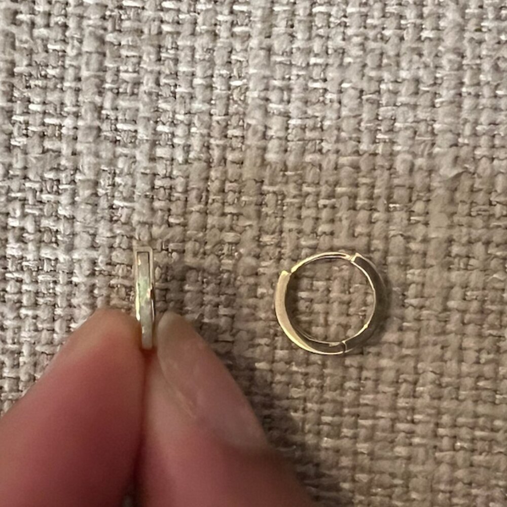 14K gold vermeil Local Eclectic 2mm Mini Opal Hoop Earrings